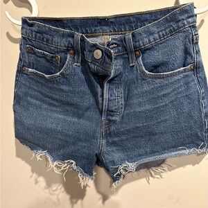 Used Levi women’s 501 button fly  jeans shorts.